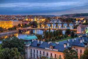 Prague, Czech Republic at sunset